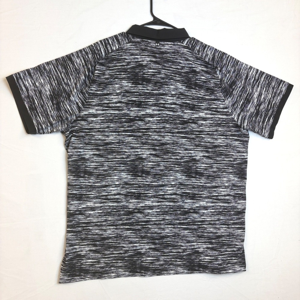 Under Armour Mens Iso-Chill Polo Shirt Black White Space Dye Golf Top XXL 2XL - Picture 6 of 6